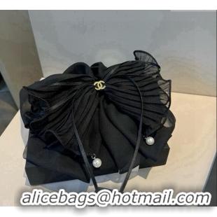 Best Price Chanel Bow Hair Clip CH111237 Black 2025