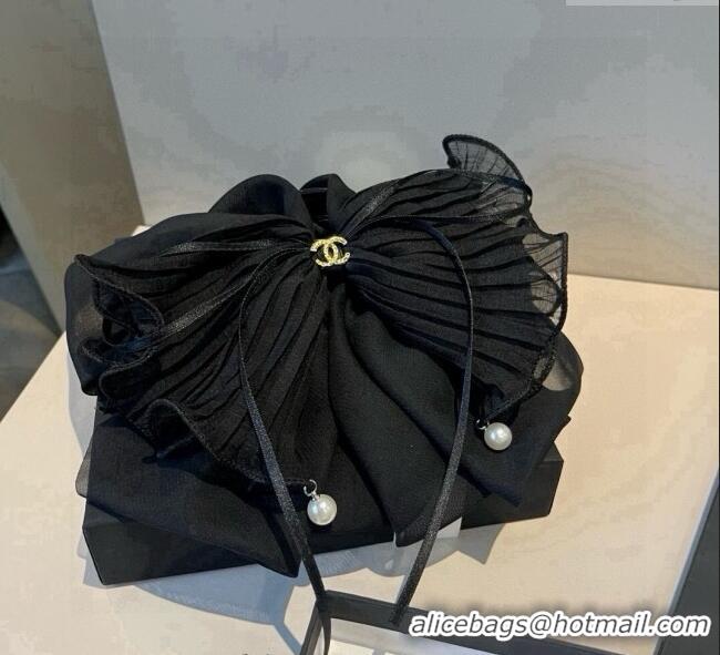 Best Price Chanel Bow Hair Clip CH111237 Black 2025