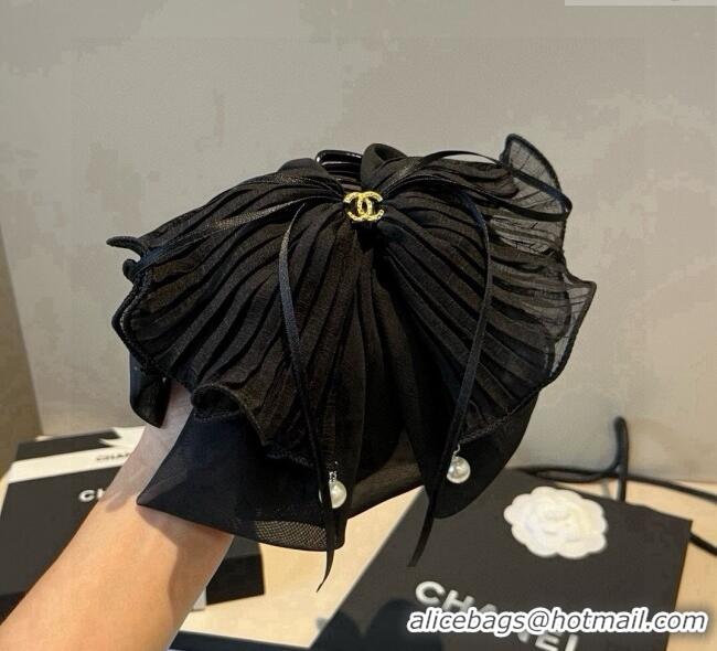 Best Price Chanel Bow Hair Clip CH111237 Black 2025