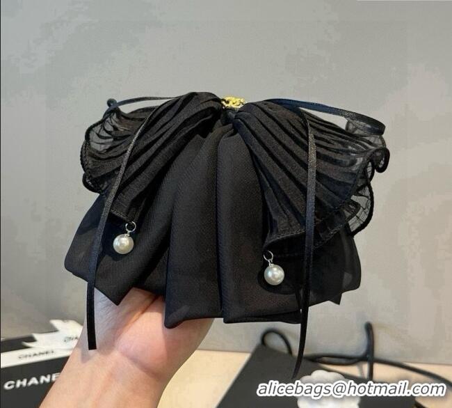 Best Price Chanel Bow Hair Clip CH111237 Black 2025