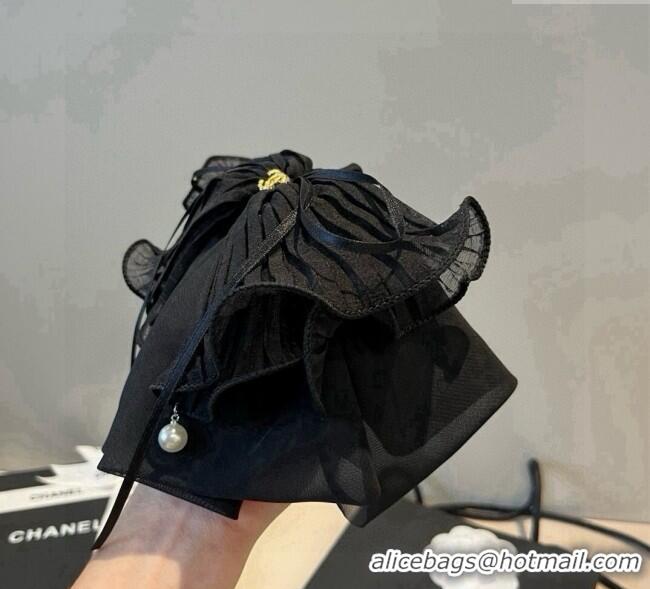 Best Price Chanel Bow Hair Clip CH111237 Black 2025