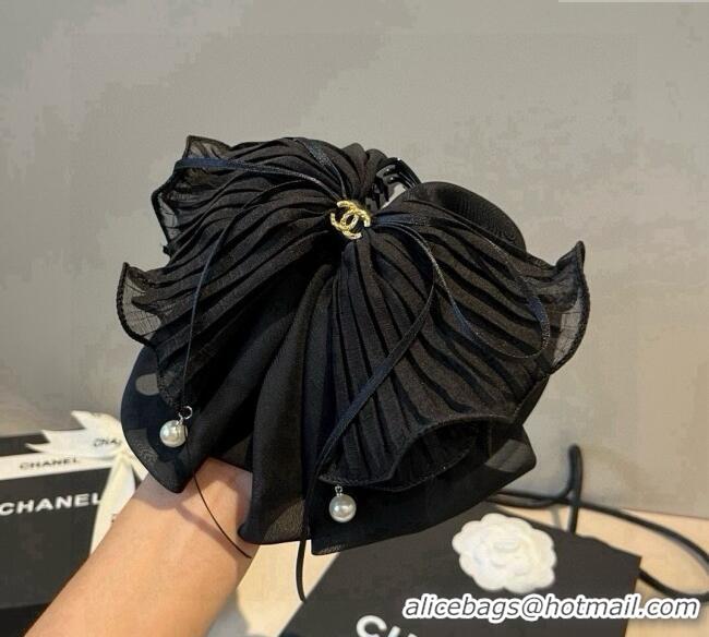 Best Price Chanel Bow Hair Clip CH111237 Black 2025