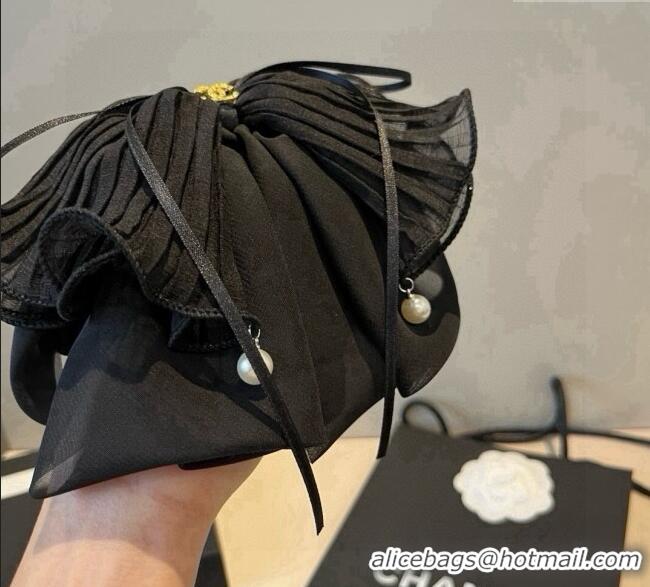 Best Price Chanel Bow Hair Clip CH111237 Black 2025