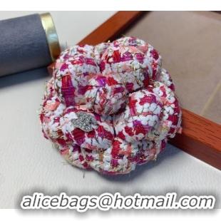 Best Price Chanel Tweed Camellia Bloom Hairclip/Brooch CH111239 Red 2025