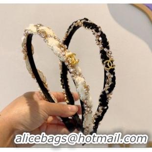 Good Taste Chanel Strass Headband CH111245 White/Black 2025