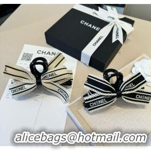 Fashion Discount Chanel Bow Hairclip CH111247 White/Black 2025