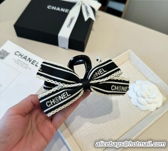Fashion Discount Chanel Bow Hairclip CH111247 White/Black 2025