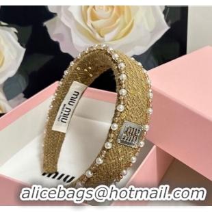 Traditional Specials Miu Miu Pearls Headband MM111252 Yellow 2025