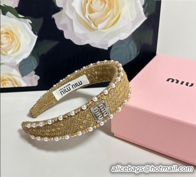 Traditional Specials Miu Miu Pearls Headband MM111252 Yellow 2025