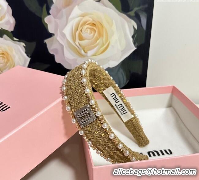 Traditional Specials Miu Miu Pearls Headband MM111252 Yellow 2025