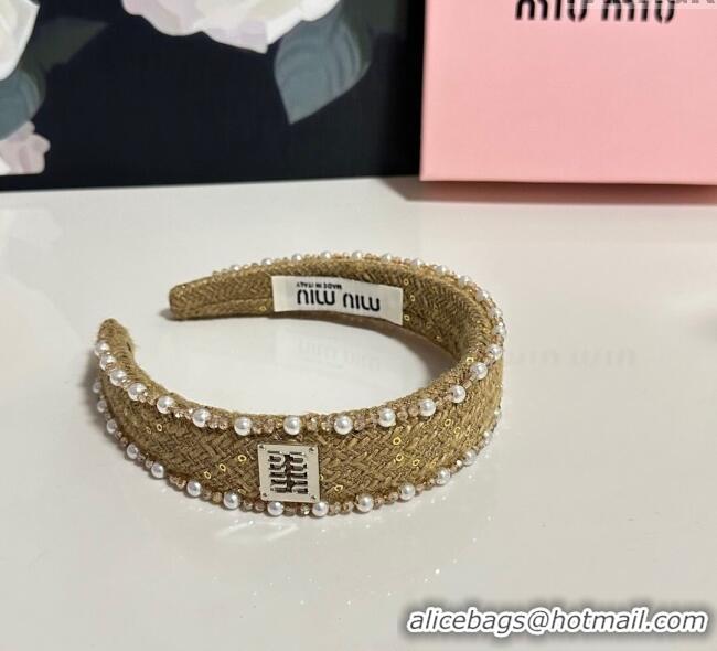 Traditional Specials Miu Miu Pearls Headband MM111252 Yellow 2025