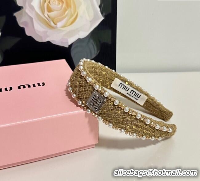 Traditional Specials Miu Miu Pearls Headband MM111252 Yellow 2025