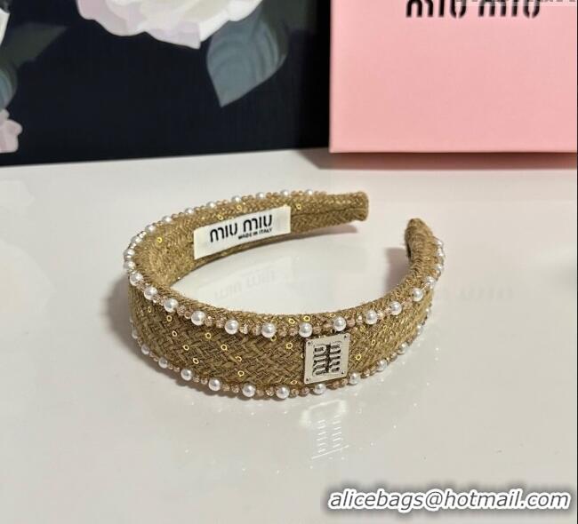 Traditional Specials Miu Miu Pearls Headband MM111252 Yellow 2025