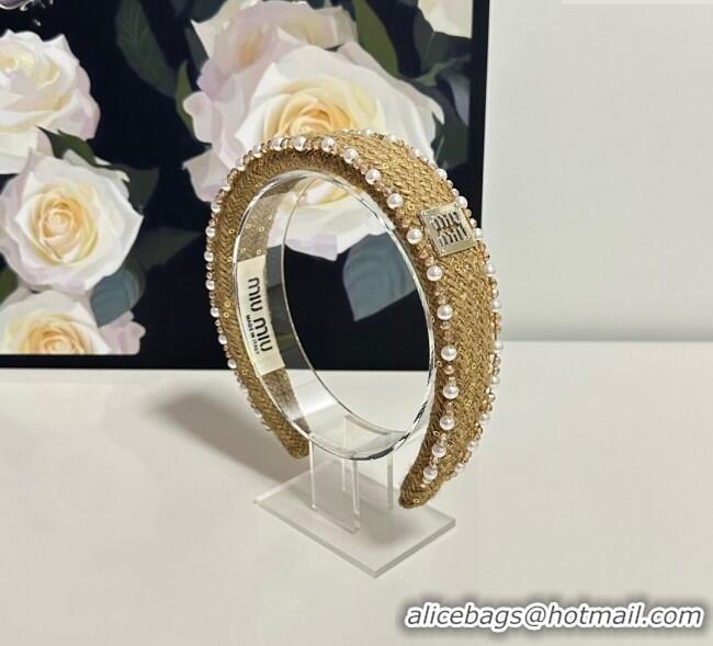 Traditional Specials Miu Miu Pearls Headband MM111252 Yellow 2025
