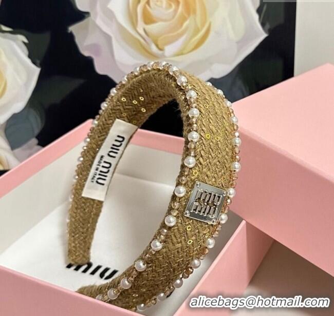Traditional Specials Miu Miu Pearls Headband MM111252 Yellow 2025