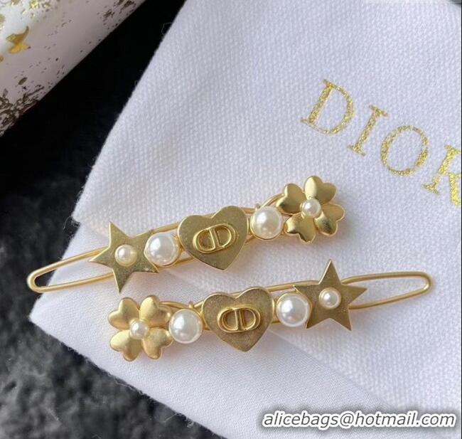 Top Quality Discount Dior Star Hairclip 1111 Gold PAIR 2025