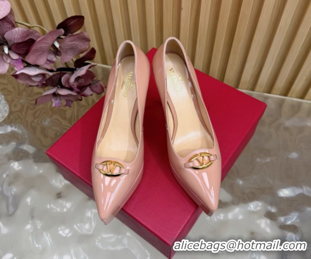 Classic Valentino The Bold Edition VLogo Platform Pumps 11.8cm in Patent Leather Light Pink VLTN121602 51216015