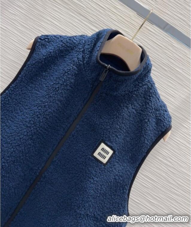 Buy Discount Miu Miu Zipped Vest M121802 Blue 2025