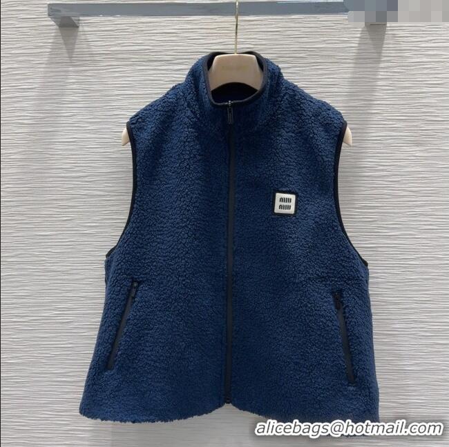 Buy Discount Miu Miu Zipped Vest M121802 Blue 2025
