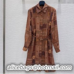 Grade Design Louis Vuitton Silk Dress LV121805 Brown 2025