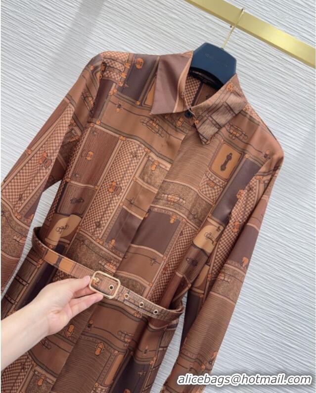 Grade Design Louis Vuitton Silk Dress LV121805 Brown 2025