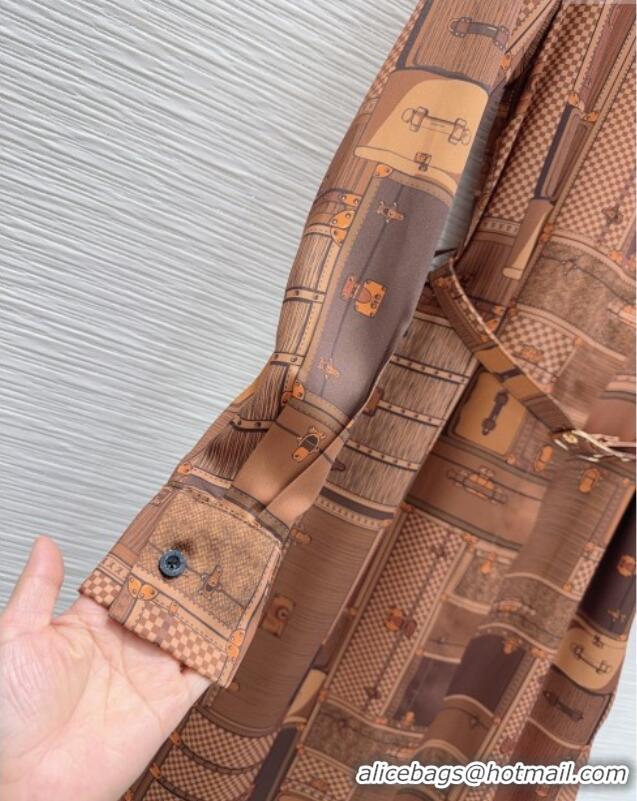 Grade Design Louis Vuitton Silk Dress LV121805 Brown 2025