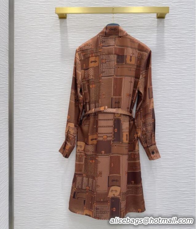 Grade Design Louis Vuitton Silk Dress LV121805 Brown 2025