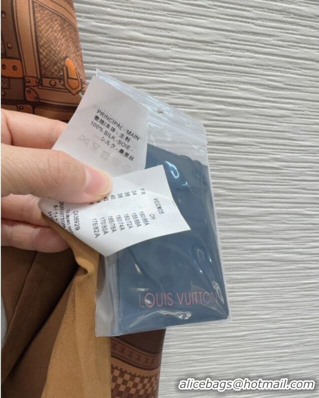 Buy Fashionable Louis Vuitton Silk Skirt LV121806 Brown 2025