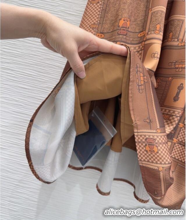Buy Fashionable Louis Vuitton Silk Skirt LV121806 Brown 2025
