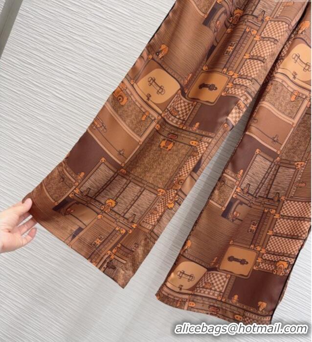 Super Quality Louis Vuitton Silk Pants LV121807 Brown 2025