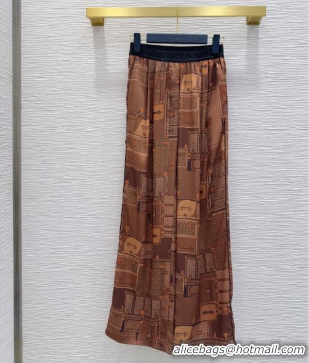 Super Quality Louis Vuitton Silk Pants LV121807 Brown 2025