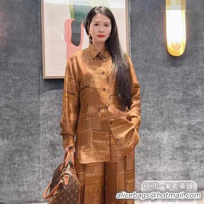 Super Quality Louis Vuitton Silk Pants LV121807 Brown 2025