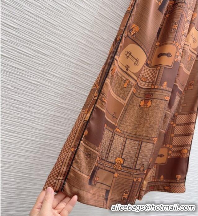 Super Quality Louis Vuitton Silk Pants LV121807 Brown 2025