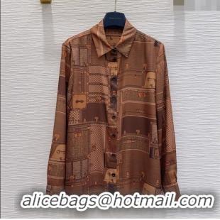 Buy Promotional Louis Vuitton Silk Shirt LV121808 Brown 2025
