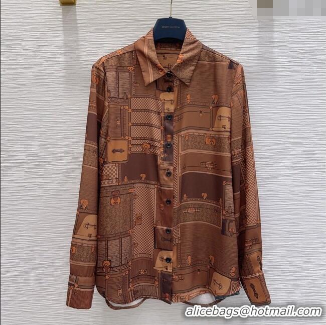 Buy Promotional Louis Vuitton Silk Shirt LV121808 Brown 2025