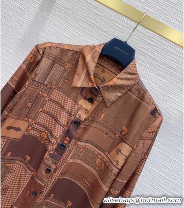 Buy Promotional Louis Vuitton Silk Shirt LV121808 Brown 2025