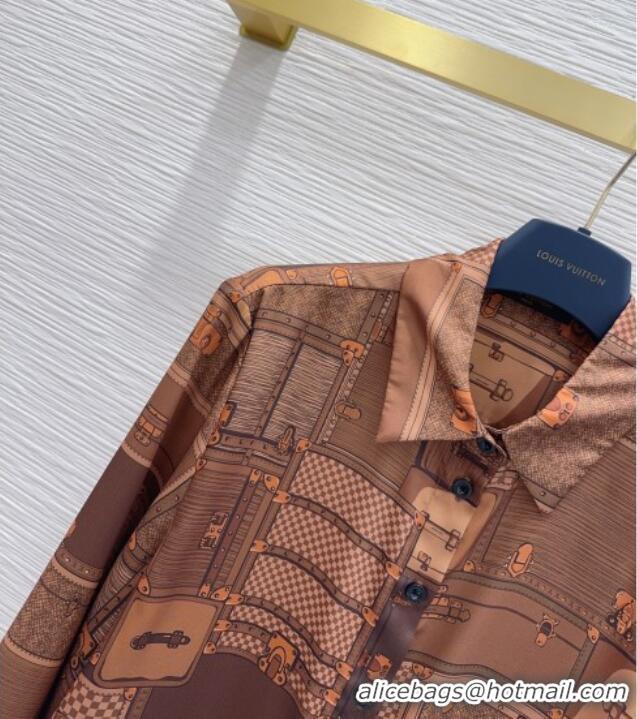 Buy Promotional Louis Vuitton Silk Shirt LV121808 Brown 2025