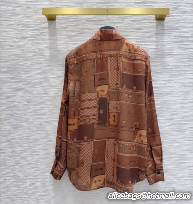 Buy Promotional Louis Vuitton Silk Shirt LV121808 Brown 2025