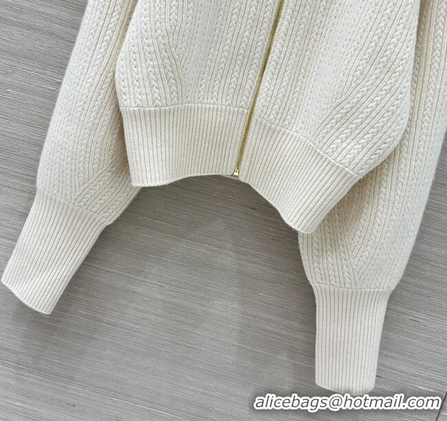 ​Top Quality Louis Vuitton Wool & Cashmere Zipped Cardigan LV121809 Beige 2025