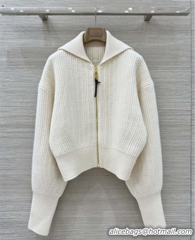 ​Top Quality Louis Vuitton Wool & Cashmere Zipped Cardigan LV121809 Beige 2025