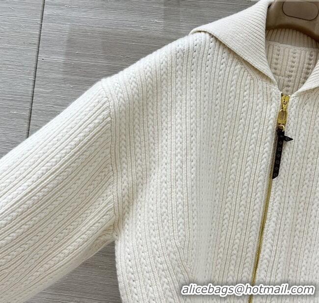 ​Top Quality Louis Vuitton Wool & Cashmere Zipped Cardigan LV121809 Beige 2025