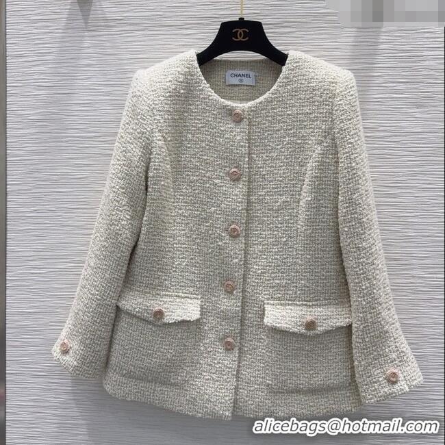 Buy Promotional Chanel Wool Tweed Jacket CH121804 Beige 2025