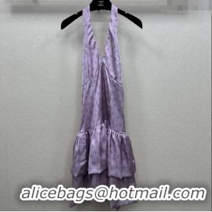 Market Sells Cheap Chanel CC Dress CH121816 Purple 2025