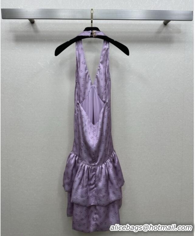 Market Sells Cheap Chanel CC Dress CH121816 Purple 2025