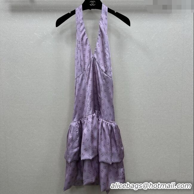 Market Sells Cheap Chanel CC Dress CH121816 Purple 2025