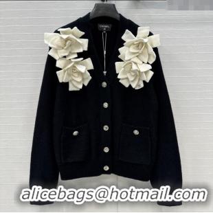 Top Quality Chanel Wool & Cashmere Cardigan CH121819 Black 2025