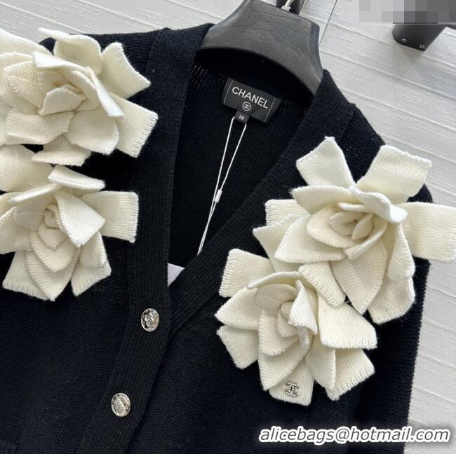 Top Quality Chanel Wool & Cashmere Cardigan CH121819 Black 2025