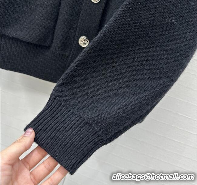 Top Quality Chanel Wool & Cashmere Cardigan CH121819 Black 2025