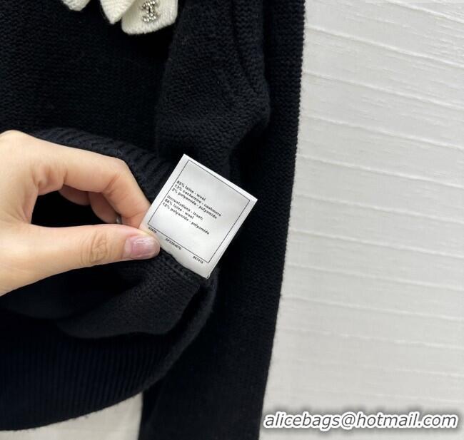 Top Quality Chanel Wool & Cashmere Cardigan CH121819 Black 2025