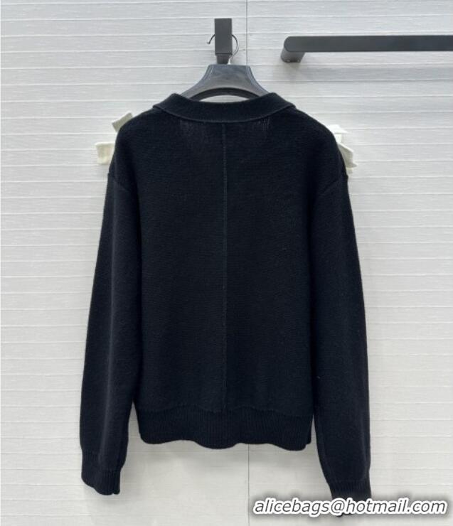 Top Quality Chanel Wool & Cashmere Cardigan CH121819 Black 2025